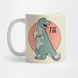 Dinosaur and cats Mug